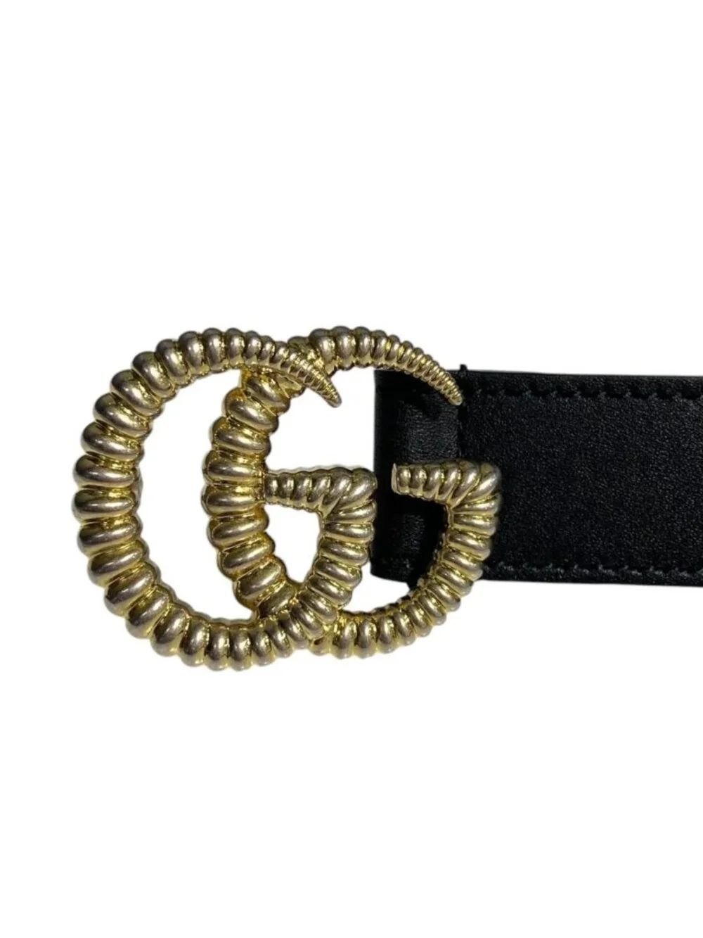 Gucci Belt GG Marmont Torchon Leather Black